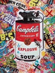 Explosive Soup by Aiiroh - Original Mixed Media on Aluminium sized 34x46 inches. Available from Whitewall Galleries